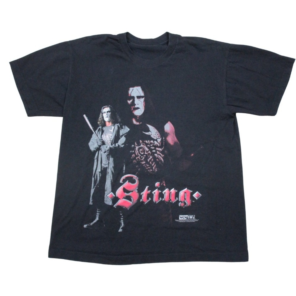 Vintage Sting (L) T-Shirt WWE WWF WCW Wrestling 1990s Spell-Out The Crow‎ NWO